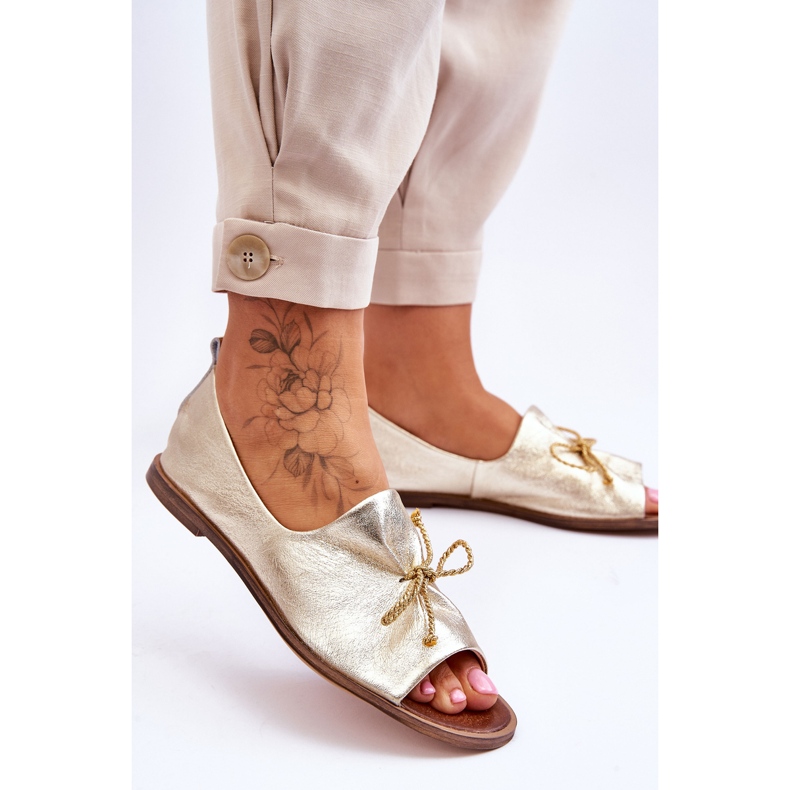 Ženske kožne balerine Zazoo 2660/007 zlato zlatna 2