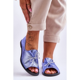 Ženske kožne balerinke Nicole 2660/066 Plava 1