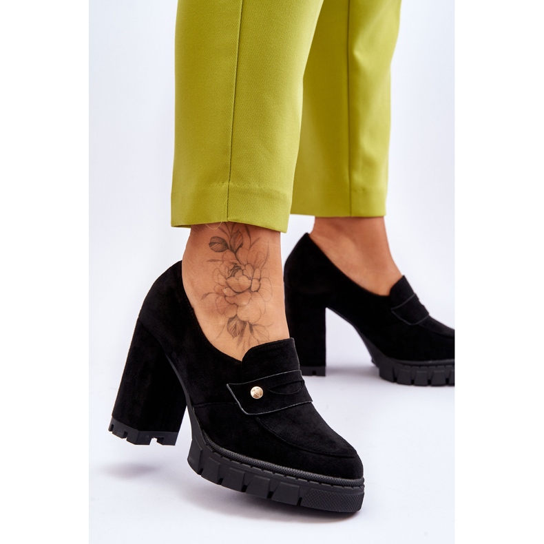 Vinceza Elegantne cipele s visokom petom od brušene kože crne Mintore crno 2