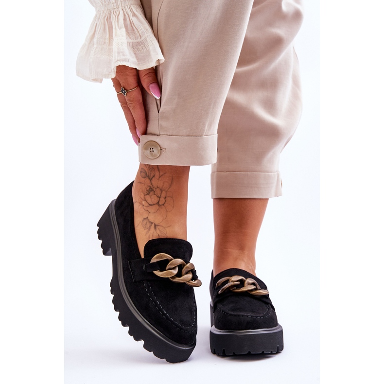 Ženske mokasine od brušene kože S.Barski HX52-222 crne crna 1