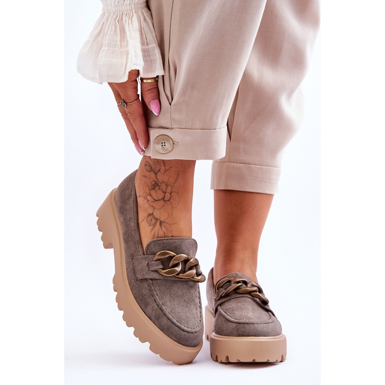 Ženske natikače od brušene kože S.Barski HX52-222 Siva 1