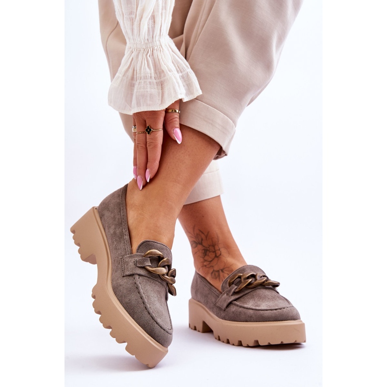 Ženske natikače od brušene kože S.Barski HX52-222 Siva 2