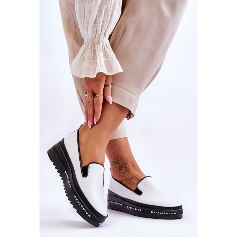 S.Barski Slip-on kožne tenisice s platformom Bijele Madeline bijela 2