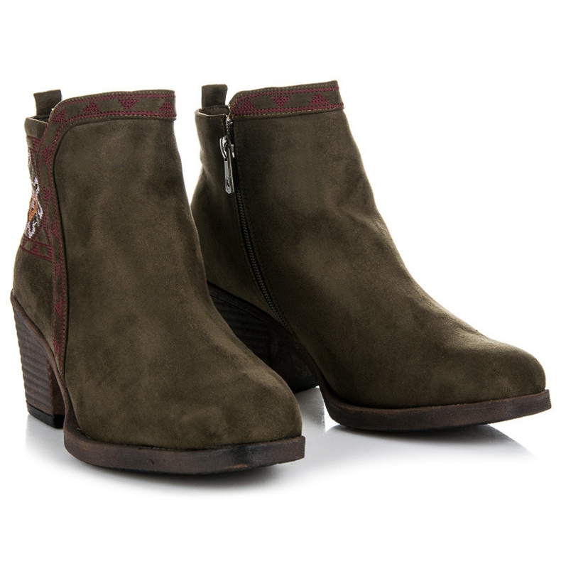 Kylie Čizme s etničkim uzorkom zelena 2