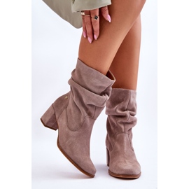 Maciejka čizme od brušene kože 06005-10 tamno bež 1