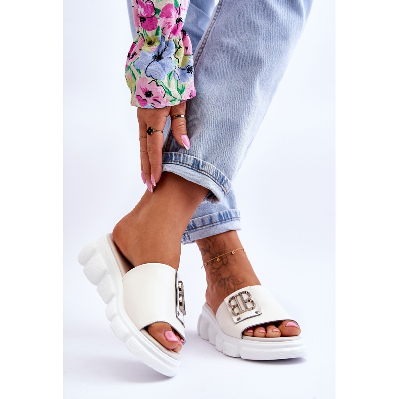 Vinceza Ženske papuče s platformom i bež Monroe ukrasom 2