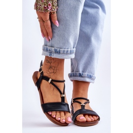 Ženske ravne sandale S.Barski KV-541-120 crne crna 1