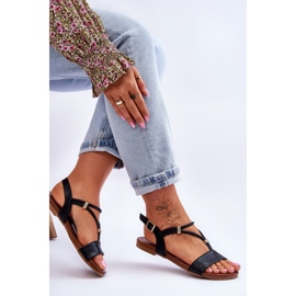 Ženske ravne sandale S.Barski KV-541-120 crne crno 2