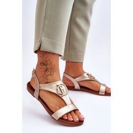 Ravne sandale S.Barski KV-5541-32 Zlato zlatni 2