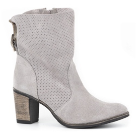 Olivier Ažurne kožne čizme Sophia sive boje siva 1