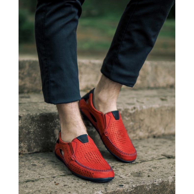 Mario Pala Muške cipele mokasine 901 ljeto crveno crvena 1