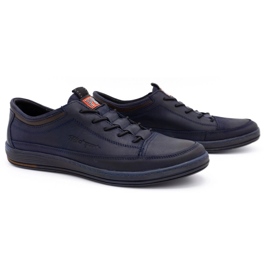 Polbut Muške ležerne kožne cipele K22 tamnoplave sa smeđom bojom smeđa mornarsko plava raznobojna 2