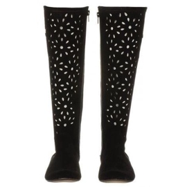 Olivier Ženske crne ažurne čizme crna 2