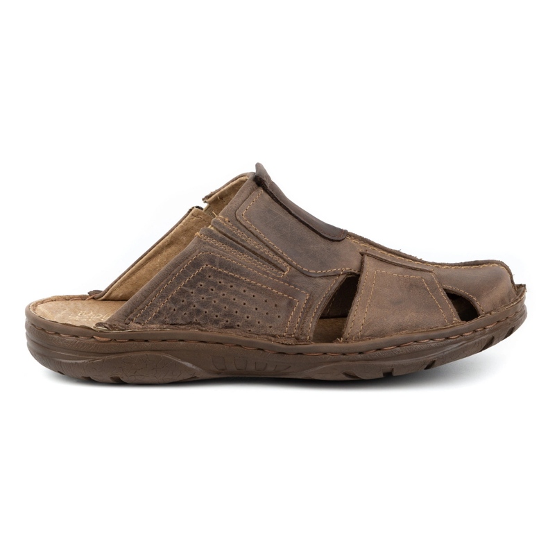 Polbut Muške kožne papuče 312 smeđe smeđa 1