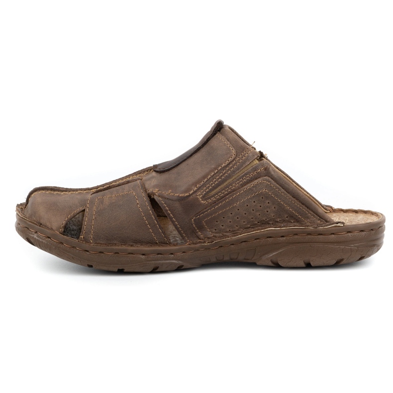 Polbut Muške kožne papuče 312 smeđe smeđa 2