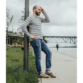 Polbut Muške kožne mokasine 2105P smeđe smeđa 2