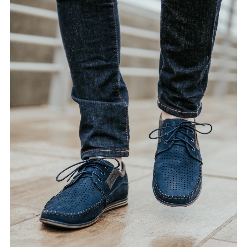 Olivier Muške kožne mokasine 4228 tamnoplave mornarsko plava 1