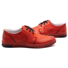 Joker Muške kožne casual cipele 322/2 crvene crvena 7
