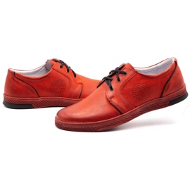 Joker Muške kožne casual cipele 322/2 crvene crvena 8