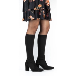 Exquisite Ženske čizme na visoku petu 1271 crne crna 2