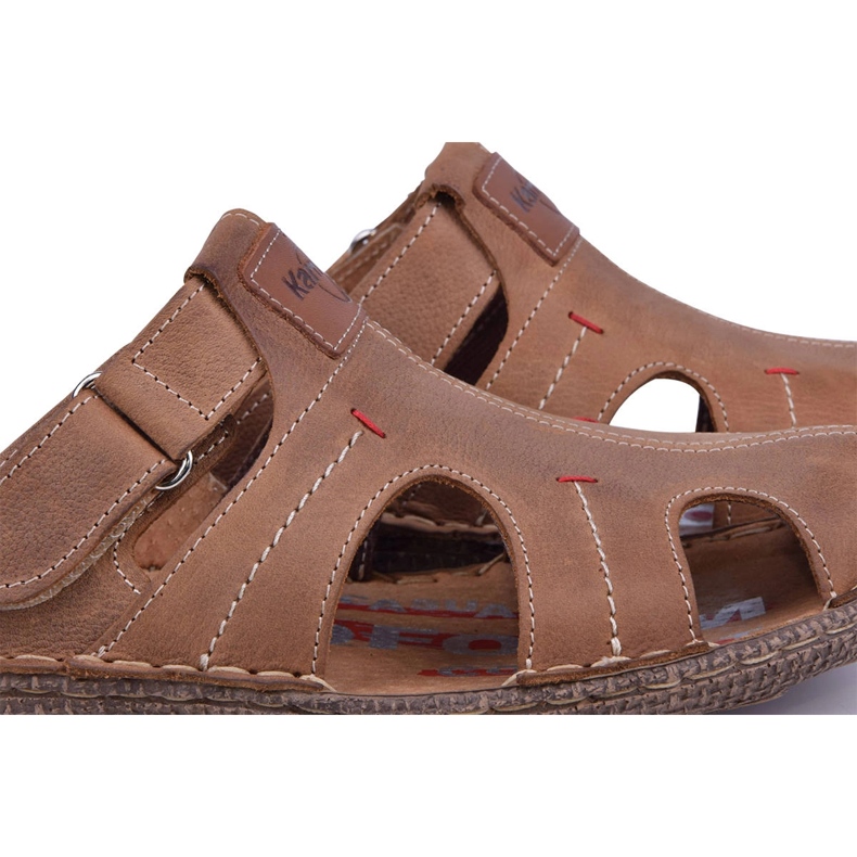 Kampol Muške kožne papuče 217 / 22KAM smeđe smeđa 1