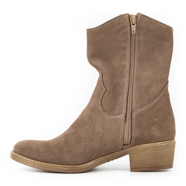 Olivier Ženske ažurne čizme na visoku petu Angela smeđe boje bež 1