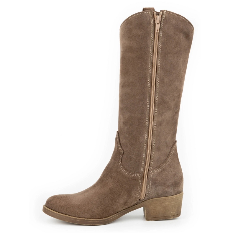 Olivier Ženske kožne otvorene čizme Carla smeđe smeđa 1