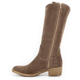 Olivier Ženske kožne čizme Julia braon smeđa 1