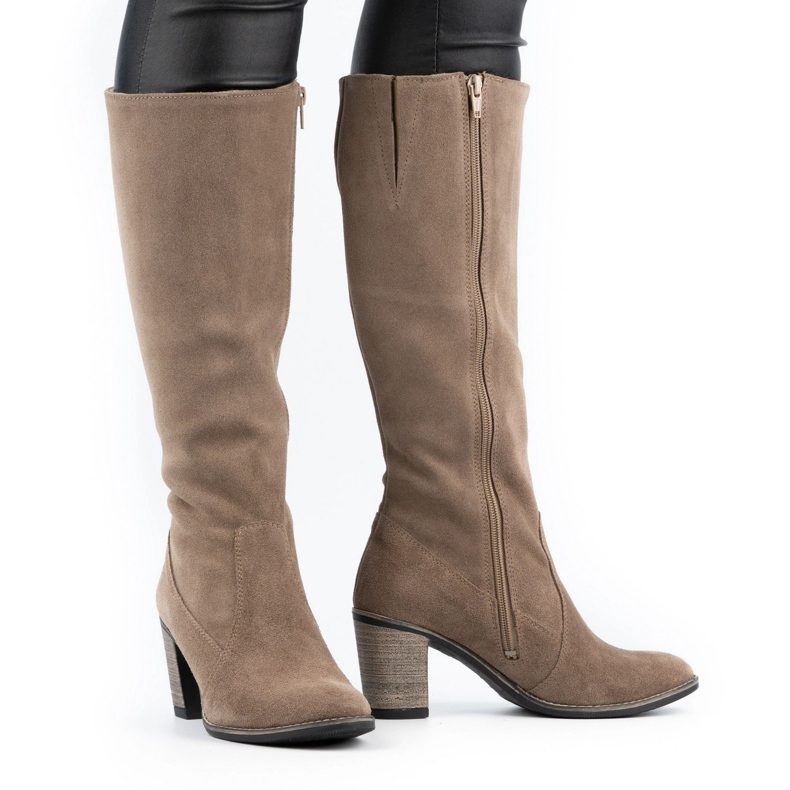 Olivier Ženske izolirane čizme na zemljanom stupu bež 1