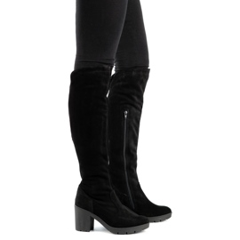 Olivier Crne čizme od brušene kože grijane na Margaret postu crno 2