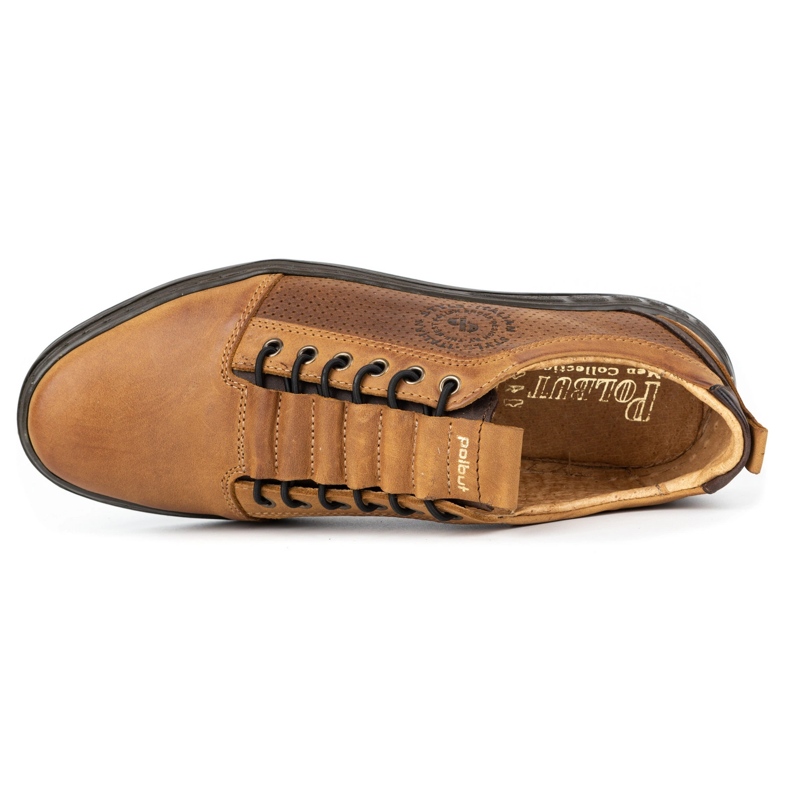 Polbut Muške ležerne kožne cipele 2121p crvene smeđa 1