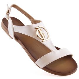 Potocki Ženske udobne ravne bijele sandale S.Barski Kv 5541-32 bijela 1