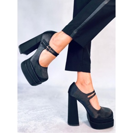 Prandi crne satenske cipele s platformom crna 1