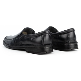 WASAK Muške kožne slip-on mokasine 0114W, crne crna 4