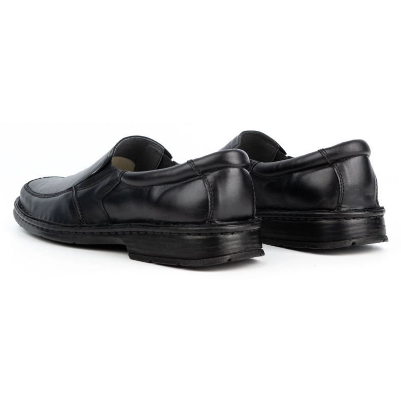 WASAK Muške kožne slip-on mokasine 0114W, crne crna 4