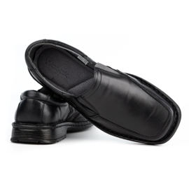 WASAK Muške kožne slip-on mokasine 0114W, crne crna 3