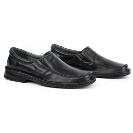 WASAK Muške kožne slip-on mokasine 0114W, crne crno 2
