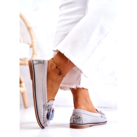 Evento Ženske antilop mokasinke s resama, siva Laressa 3