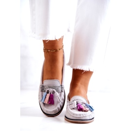 Evento Ženske antilop mokasinke s resama, siva Laressa 2