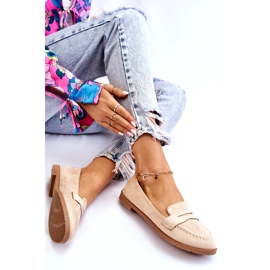 PS1 Udobne ženske mokasine od brušene kože bež Lucca 6