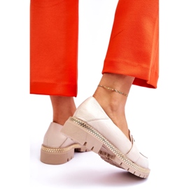 FILIPCZYK Elegantne svijetlo bež kožne mokasine s ukrasom 3