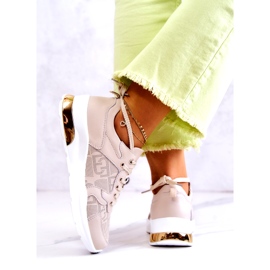 S.Barski Kožne ženske sportske tenisice na bež klinu 4