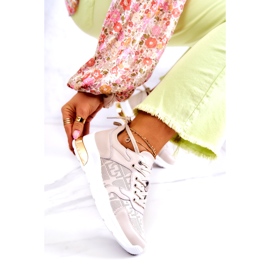 S.Barski Kožne ženske sportske tenisice na bež klinu 2