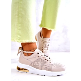 S.Barski Kožne ženske sportske tenisice na bež klinu 1