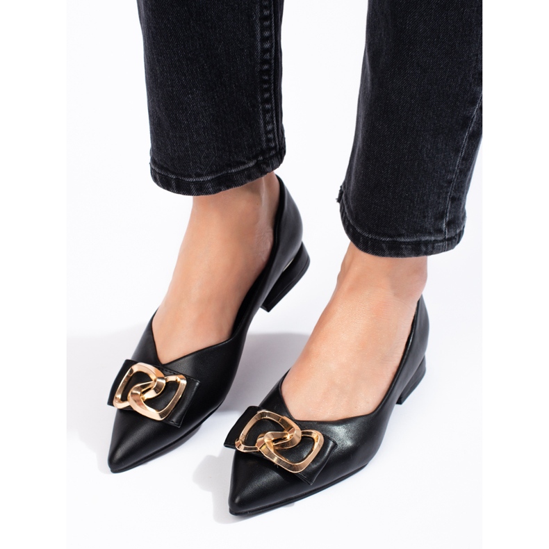 Ženske Vinceza crne cipele s ravnom petom smeđa 2