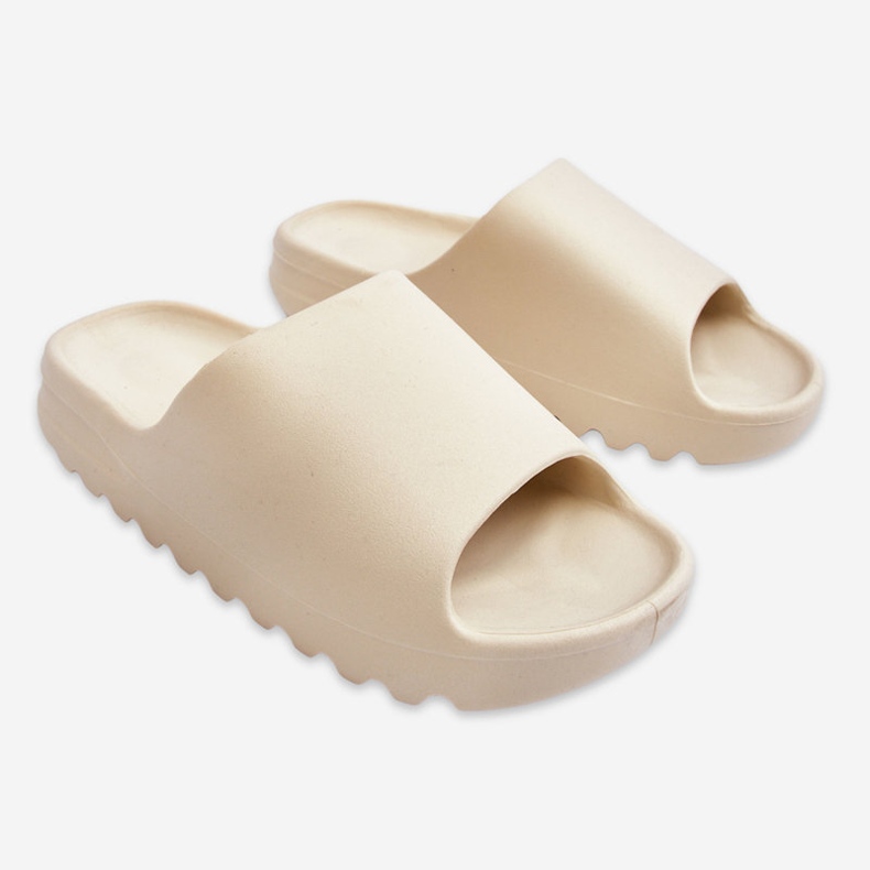 PS1 Modne papuče s platformom svijetlo bež Estella 1