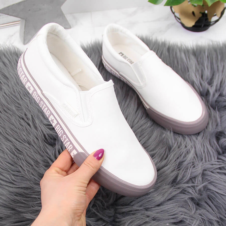 Tekstilne tenisice natikače bijele Big Star HH274007 bijela 2