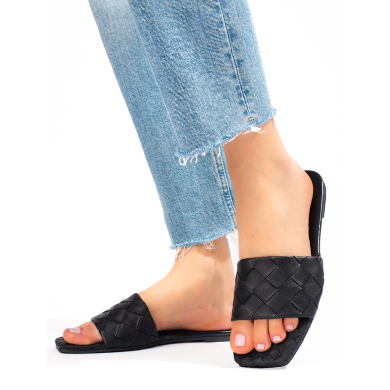 Goodin Crne eko kožne papuče crna 1