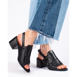 Kožne sandale sa mlaznicama LA.FI crna 1