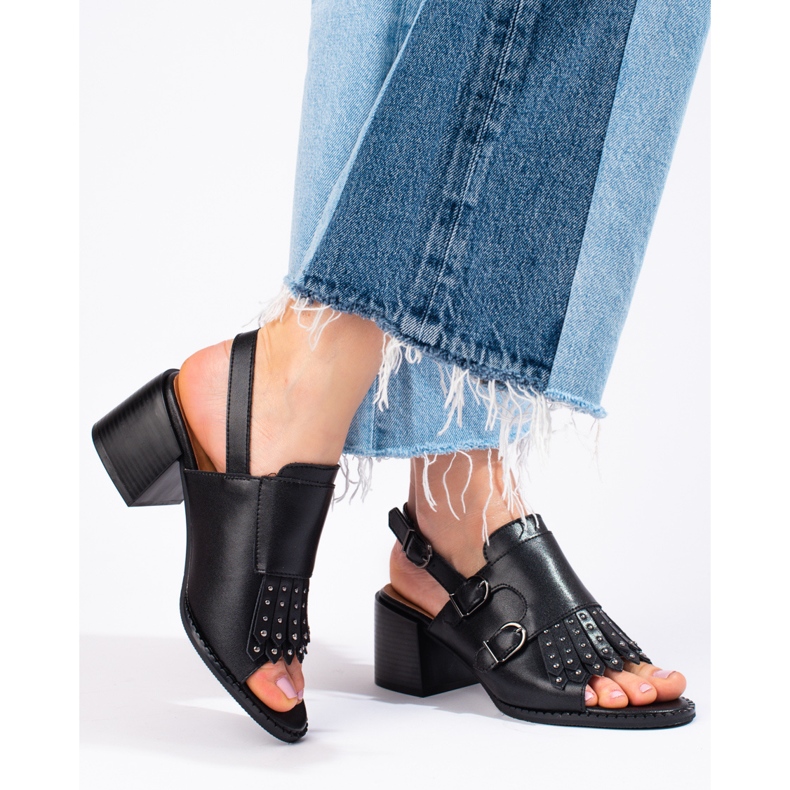 Kožne sandale sa mlaznicama LA.FI crno 1